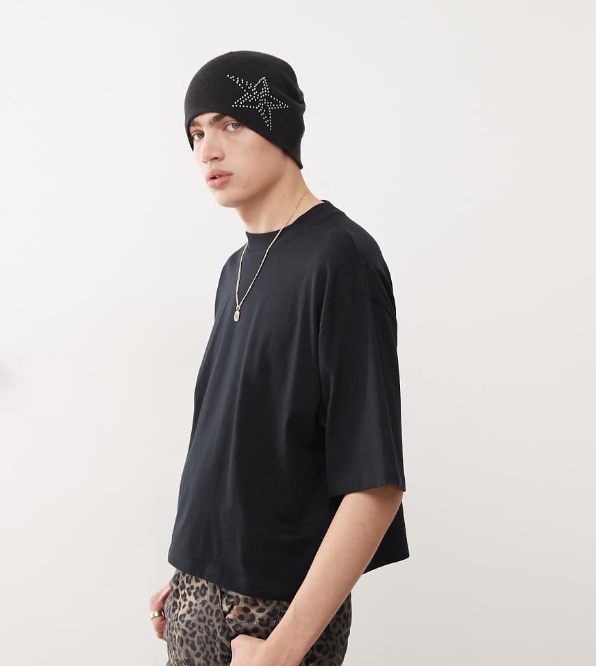 COLLUSION - Kastig und weit geschnittenes T-Shirt in Schwarz von Collusion