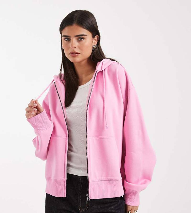 COLLUSION - Kastige Kapuzenjacke in Rosa mit Reißverschluss-Grün von Collusion