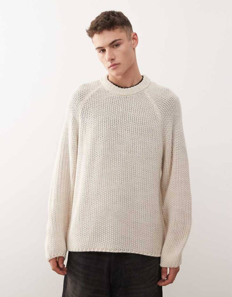 COLLUSION - Kastiger Pullover aus Strick in Ecru-Neutral COLLUSION - Kastiger Pullover aus Strick in Ecru-Neutral von Collusion