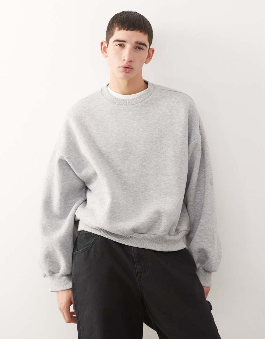 COLLUSION - Kastiges Cropped-Fit-Sweatshirt in Grau mit Oversize-Schnitt von Collusion