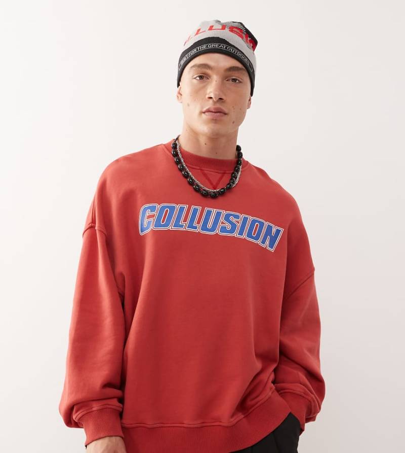 COLLUSION - Kastiges Sweatshirt in Rot von Collusion