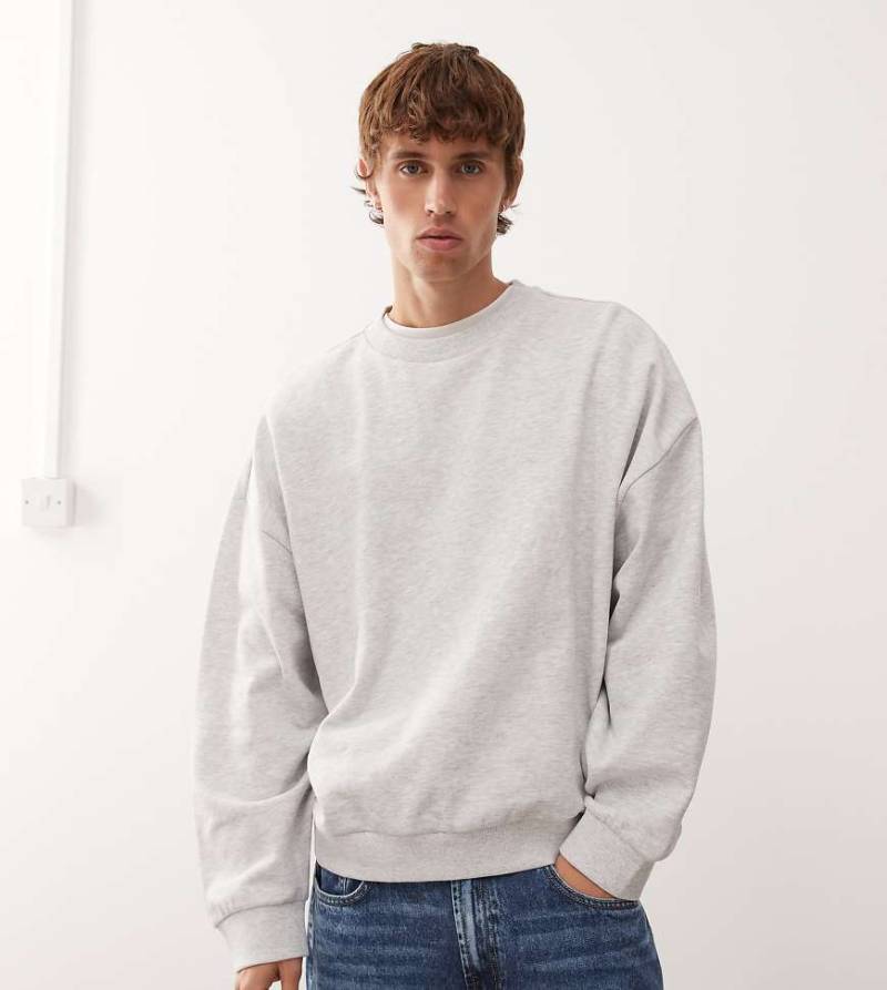 COLLUSION - Essentials - Kastiges Oversize-Sweatshirt in Grau meliert von Collusion