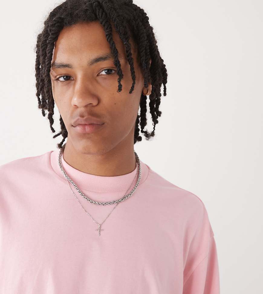 COLLUSION - Kastiges T-Shirt in Rosa-Blau von Collusion