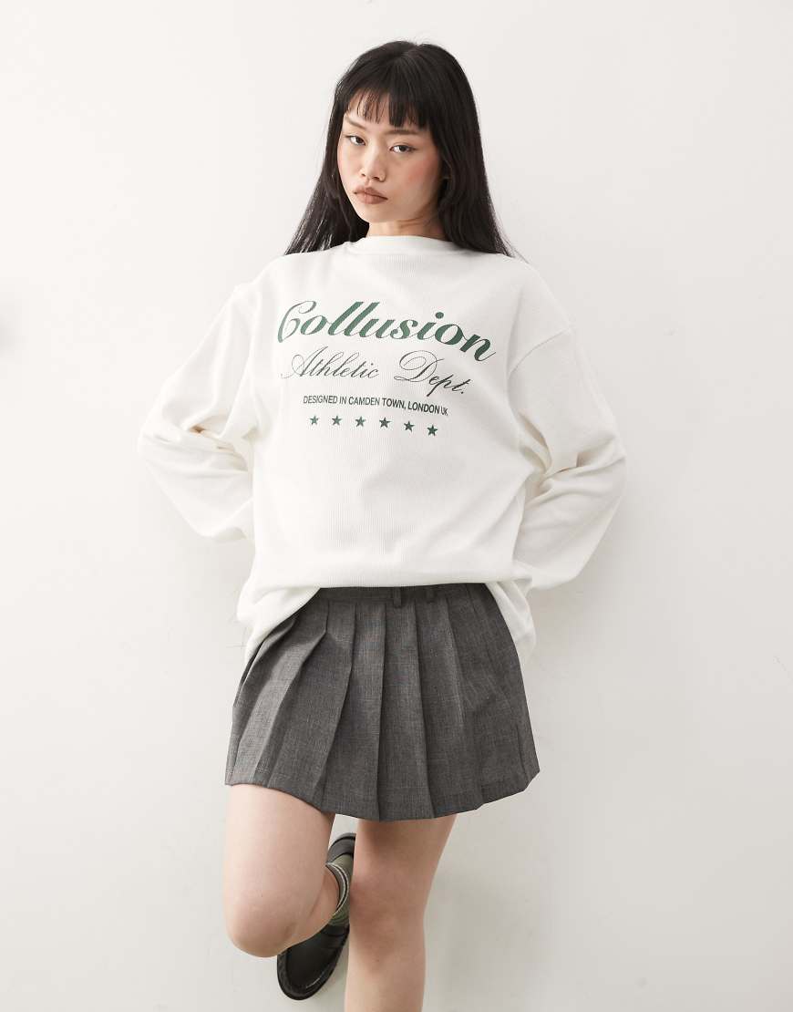 COLLUSION - Kurzer Kilt-Faltebrock in Grau von Collusion