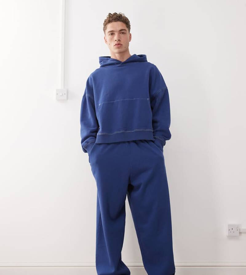 COLLUSION - Lässige Baggy-Jogginghose in verwaschenem Marineblau-Lila von Collusion