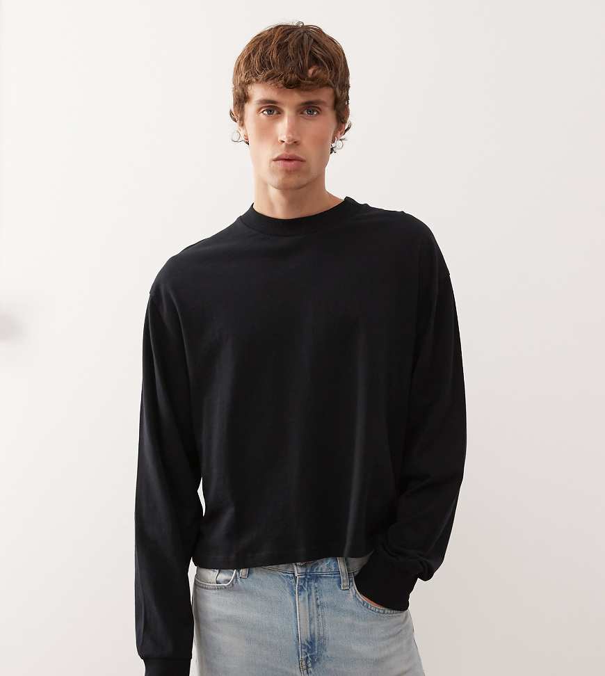 COLLUSION - Langärmliges, kastenförmiges Shirt in Schwarz von Collusion