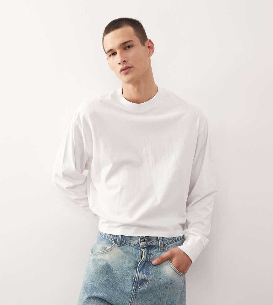 COLLUSION - Langärmliges, kastiges T-Shirt in Weiß von Collusion