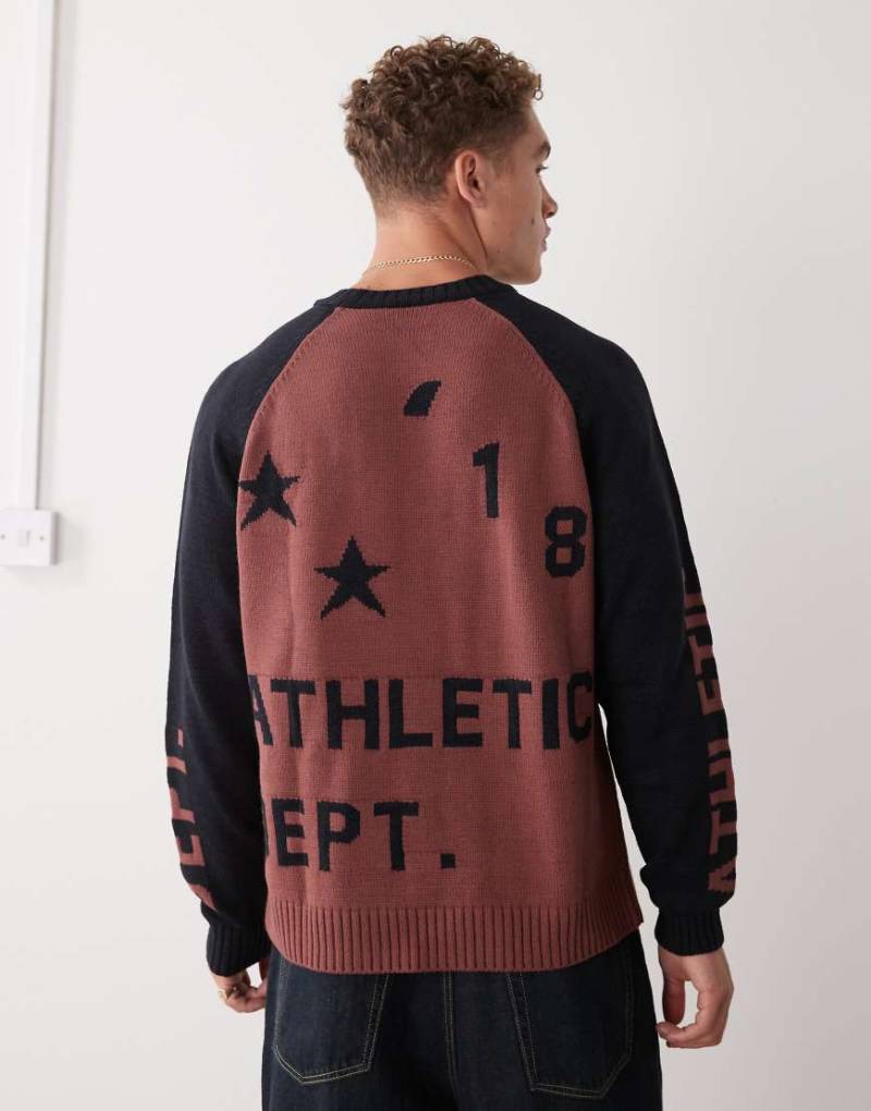 COLLUSION - Strickpullover mit Athletic-Print-Rot von Collusion