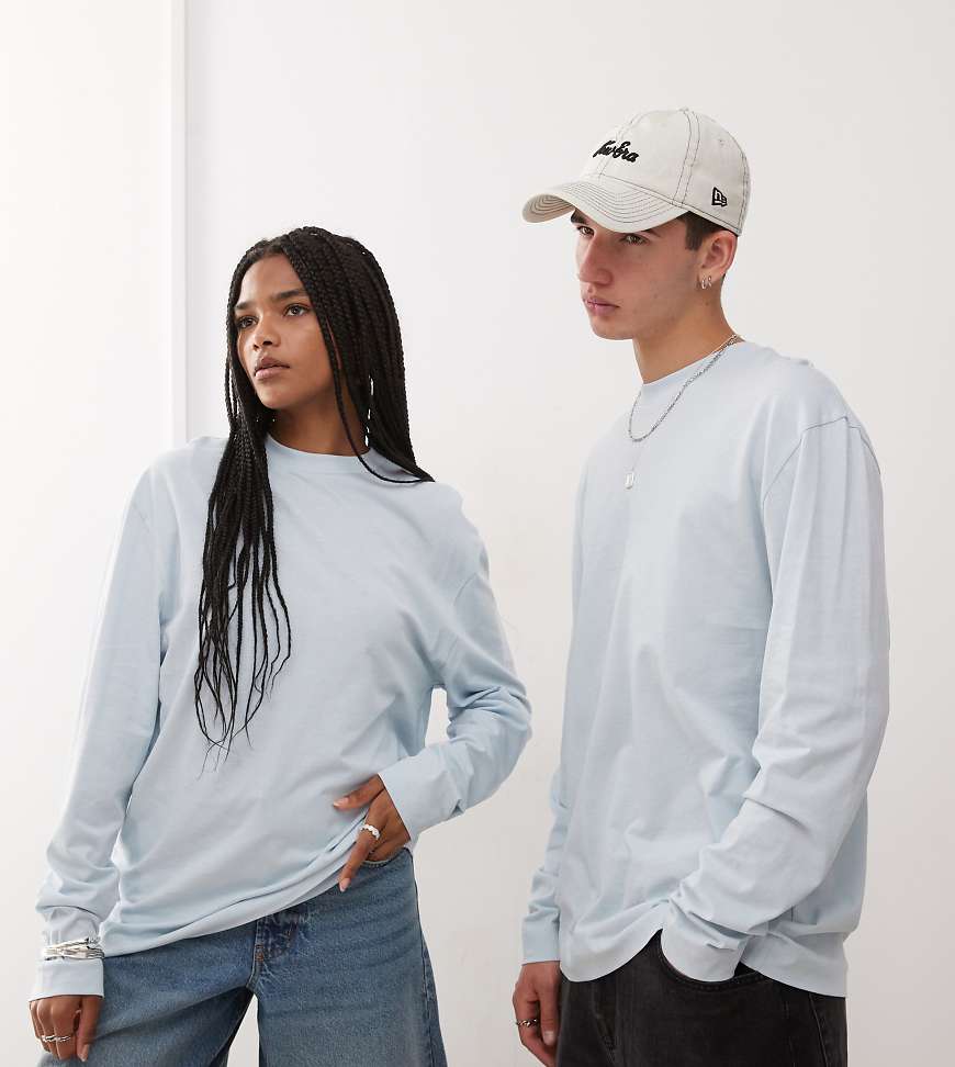 COLLUSION - Langärmliges Unisex-Shirt in Babyblau von Collusion