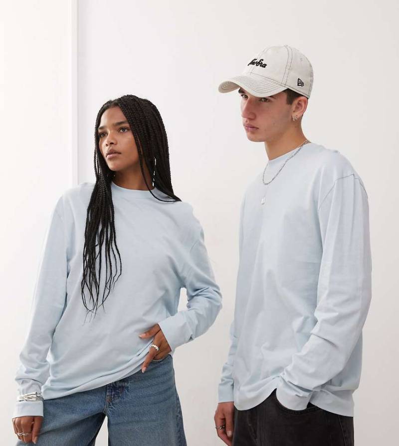 COLLUSION - Langärmliges Unisex-Shirt in Babyblau von Collusion