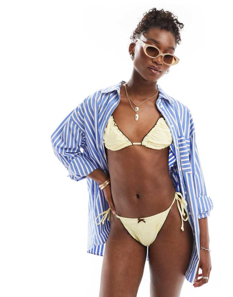 COLLUSION - Lingerie-Bikinihose in Gelb mit Schleifen von Collusion