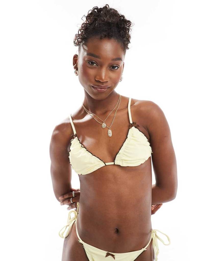 COLLUSION - Lingerie-Bikinioberteil in Gelb mit Schleifen von Collusion