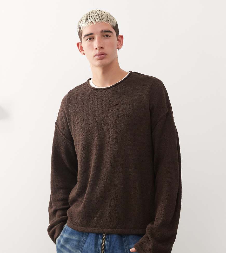 COLLUSION - Locker geschnittener Oversize-Feinstrickpullover in Braun-Brown von Collusion