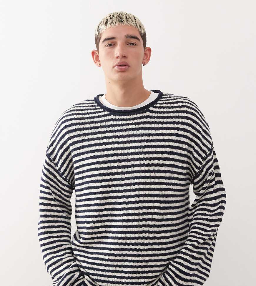 COLLUSION - Locker geschnittener Oversize-Feinstrickpullover mit Streifen-Bunt von Collusion