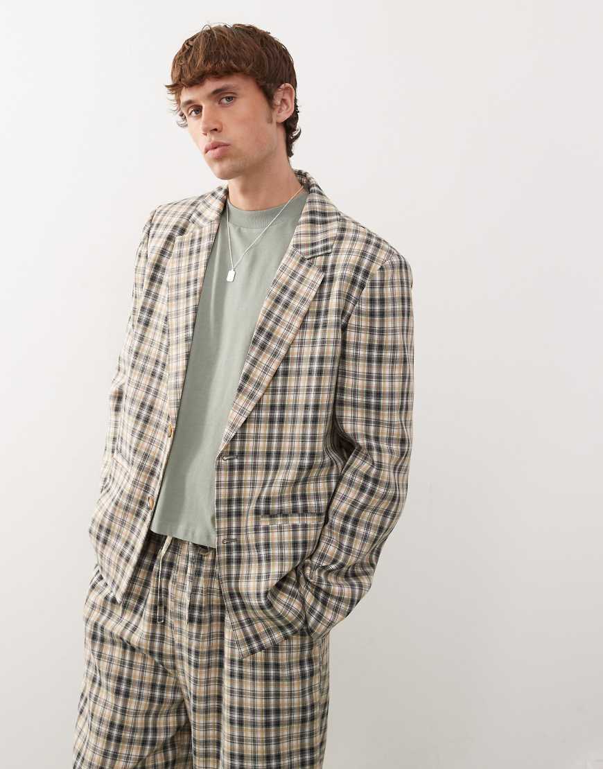 COLLUSION - Locker sitzender, karierter Blazer im 90er-Jahre-Stil, Kombiteil-Neutral von Collusion