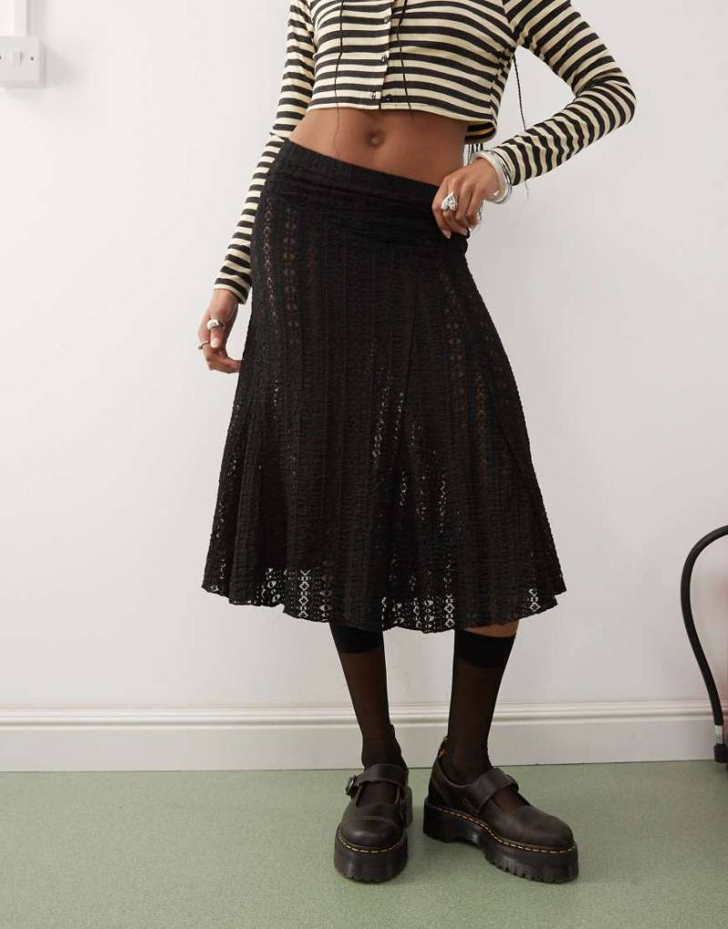 COLLUSION - Midirock aus Spitze in Schwarz von Collusion