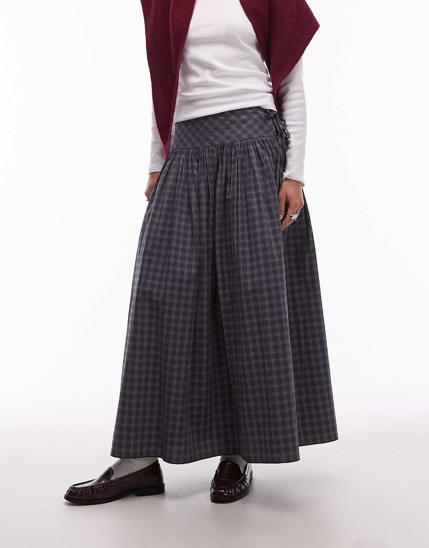 COLLUSION - Midirock in kariertem Grau mit Tunneldetail von Collusion