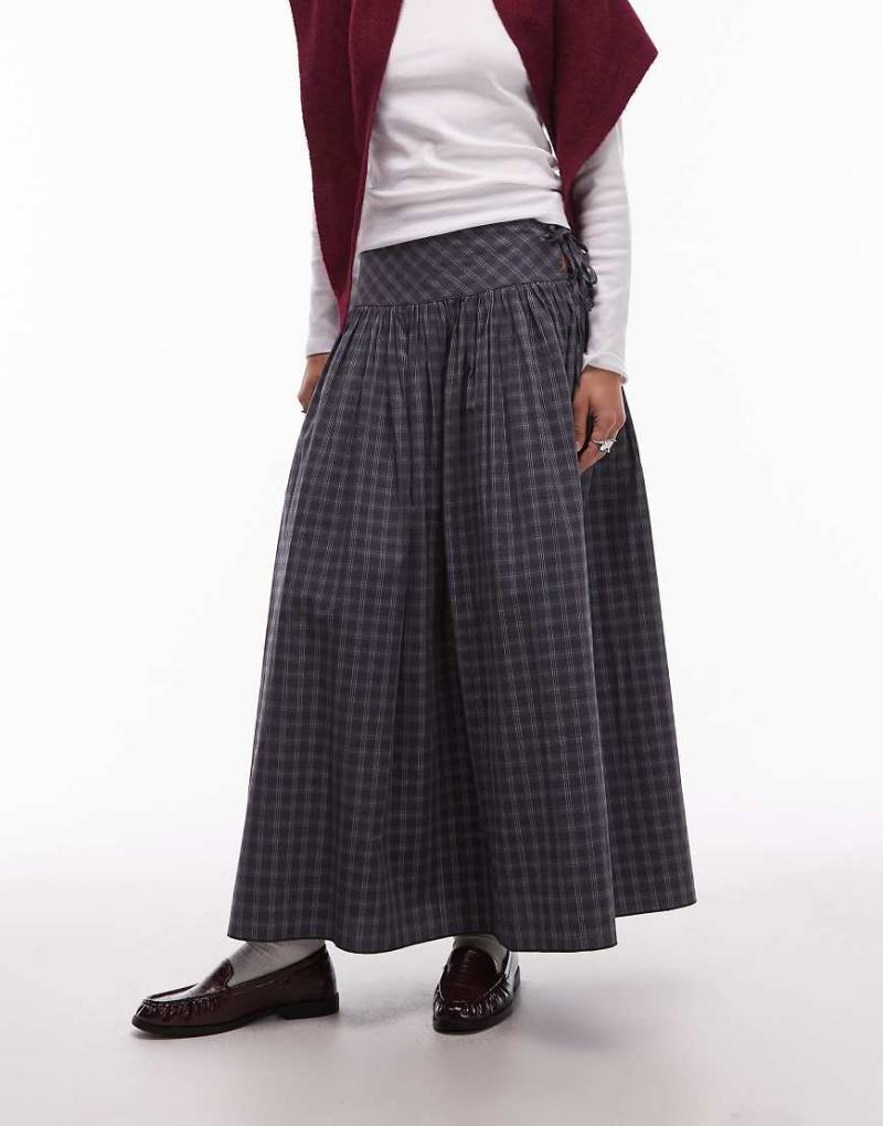 COLLUSION - Midirock in kariertem Grau mit Tunneldetail von Collusion