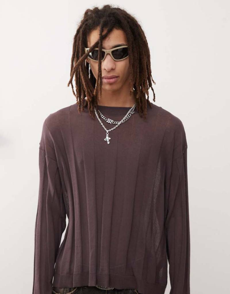 COLLUSION - Oversize-Strickpullover in Braun-Neutral von Collusion