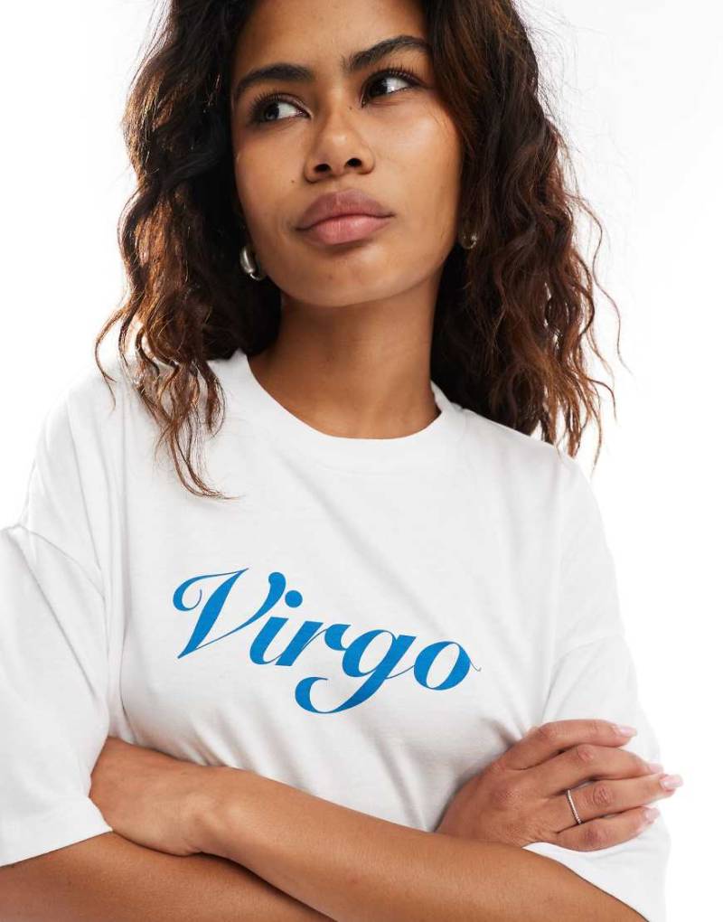 COLLUSION - Oversize-T-Shirt mit „Virgo"-Print-Weiß von Collusion