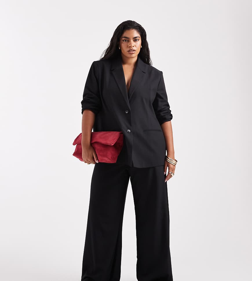 COLLUSION Plus - Elegante Relaxed-Fit-Hose in Schwarz mit niedrigem Bund von Collusion