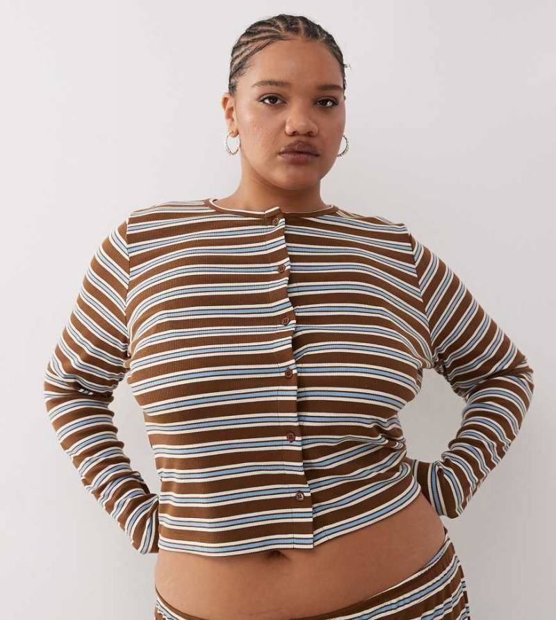 COLLUSION Plus - Gerippte Strickjacke-Bunt von Collusion