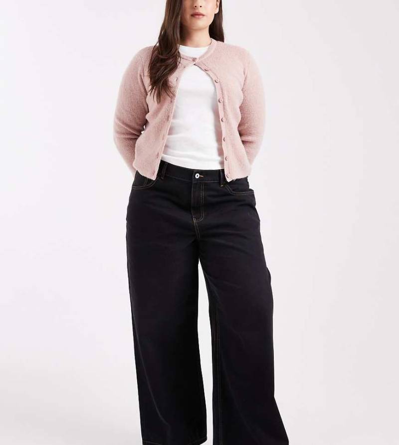 COLLUSION Plus - x003 - Jeans mit weitem Beinschnitt in Rauchschwarz von Collusion