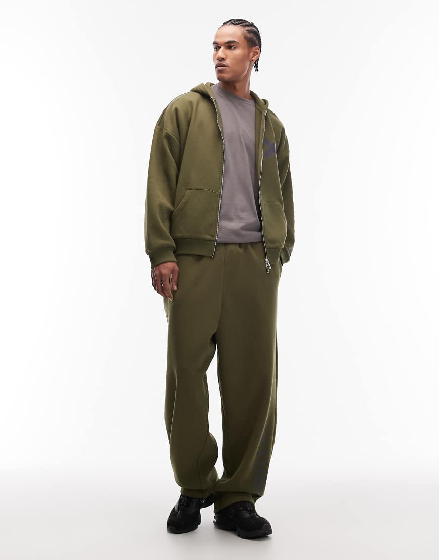 COLLUSION - Schwere Relaxed-Fit-Jogginghose in Khaki-Grün von Collusion