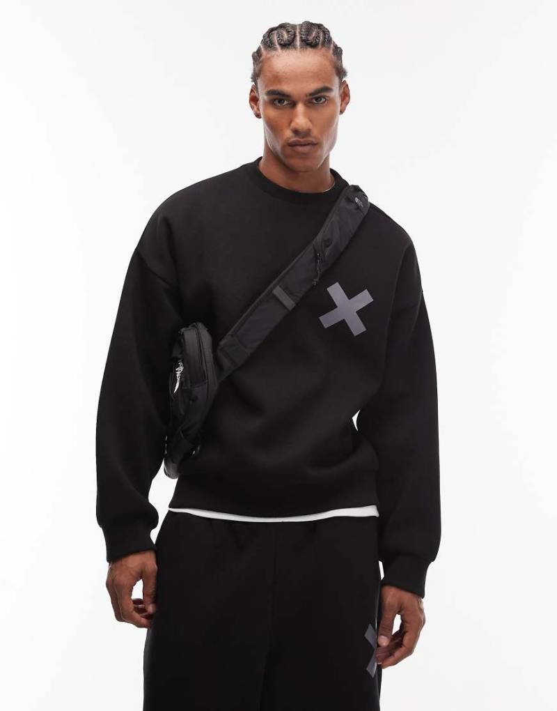 COLLUSION - Schweres Boxy-Fit-Sweatshirt in Schwarz von Collusion