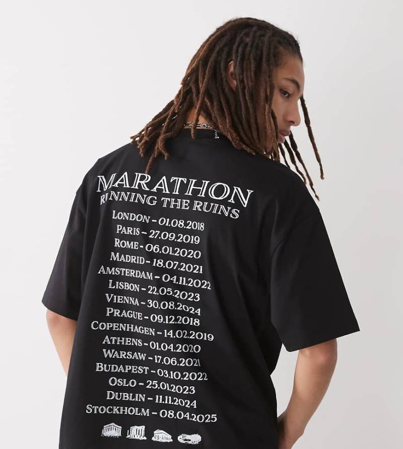 COLLUSION - Skater-Fit-T-Shirt mit Motiv-Print-Schwarz von Collusion