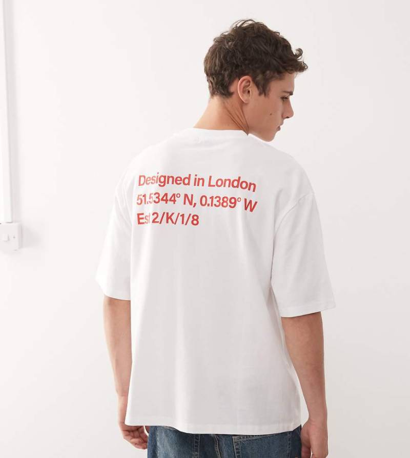 COLLUSION - Skater-T-Shirt in Rot mit Textprint-Weiß von Collusion