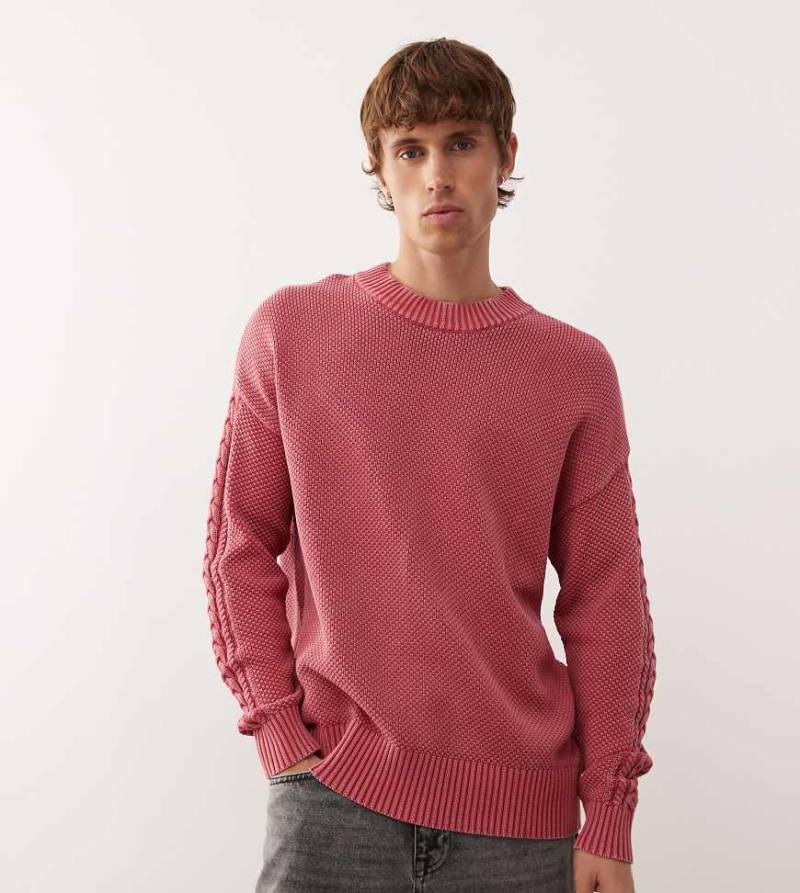 COLLUSION - Strickpullover in Rot mit Rundhalsausschnitt von Collusion