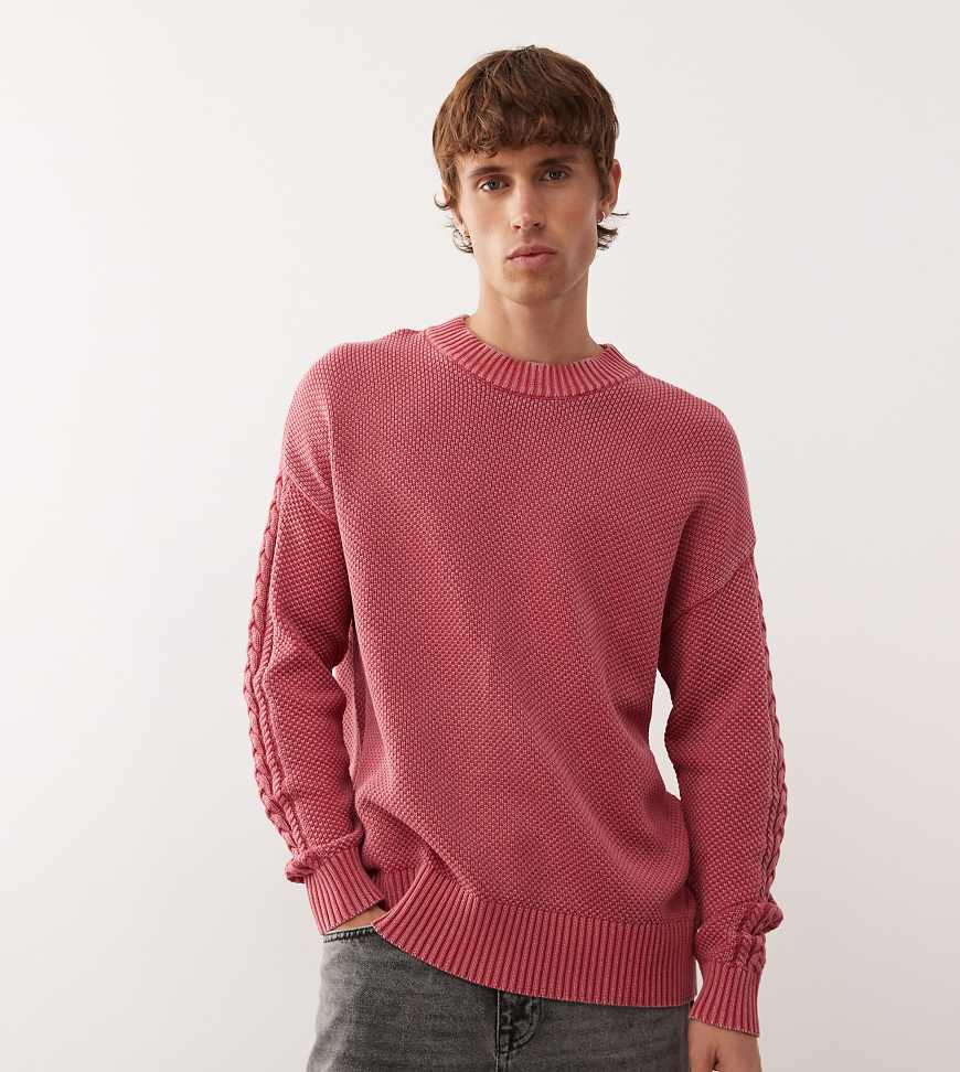 COLLUSION - Strickpullover in Rot mit Rundhalsausschnitt von Collusion