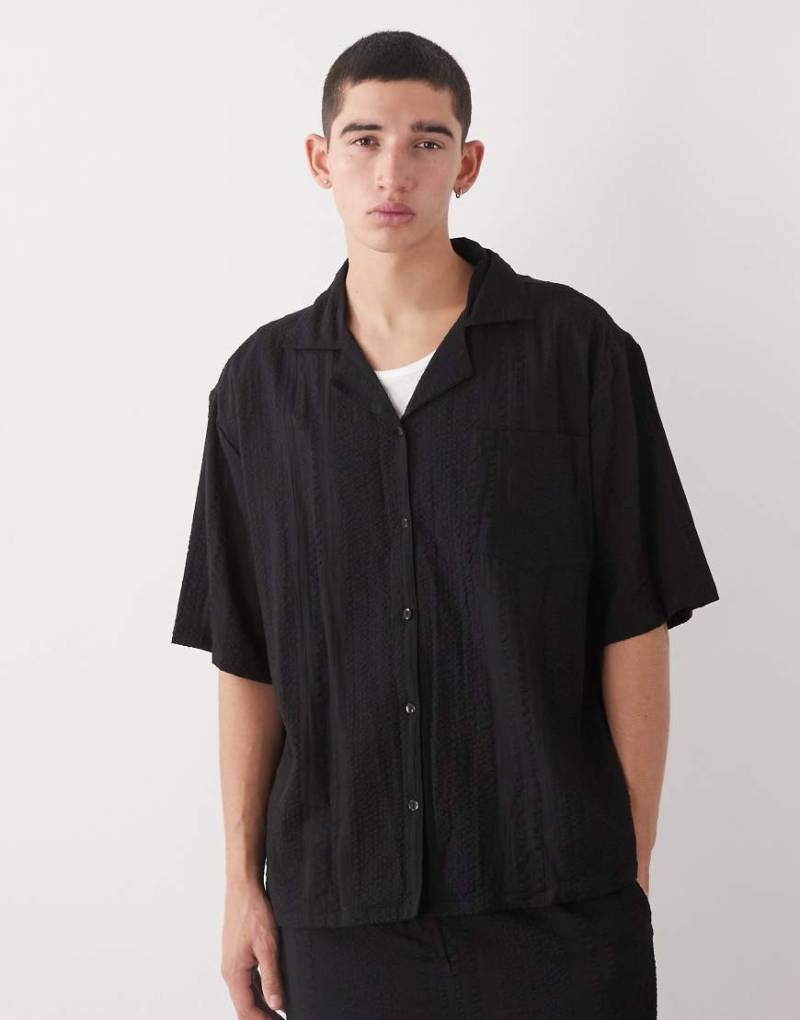 COLLUSION - Strukturiertes Hemd aus Webstoff in Schwarz von Collusion