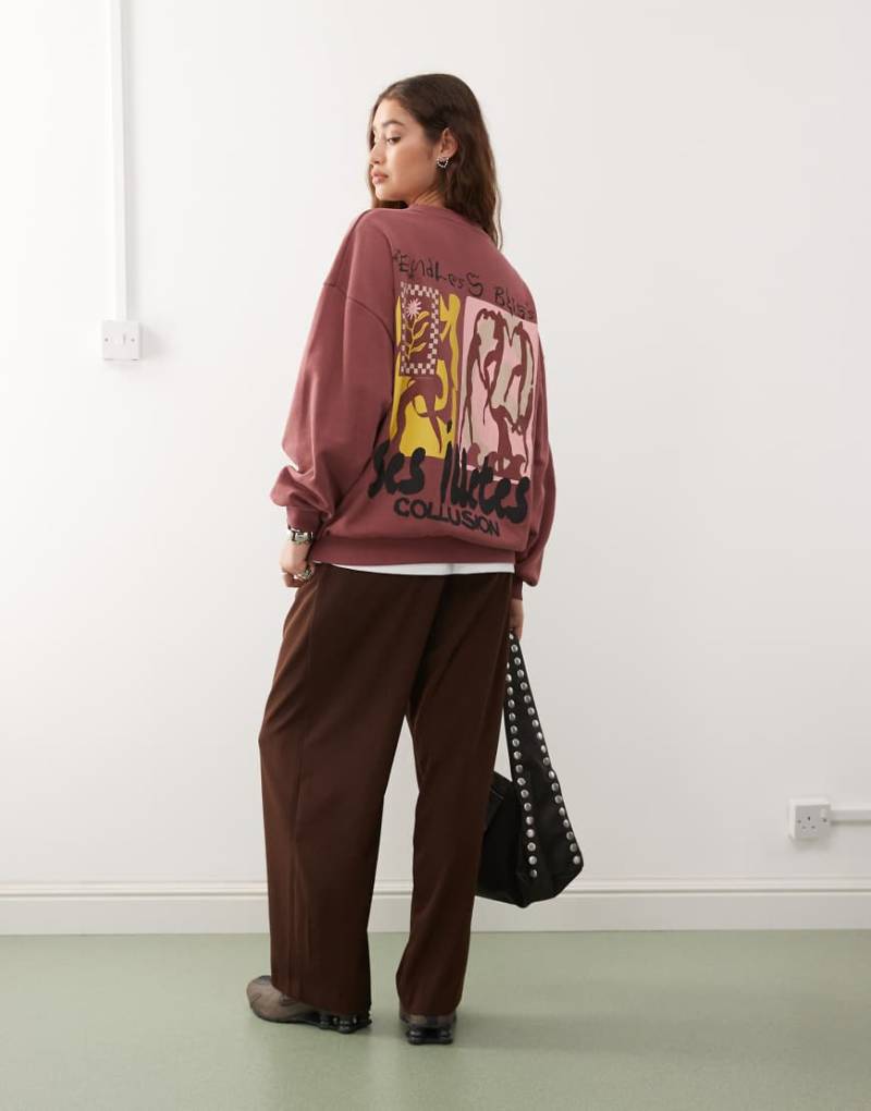 COLLUSION - Sweatshirt in Wild Ginger mit Rundhalsausschnitt-Schwarz von Collusion