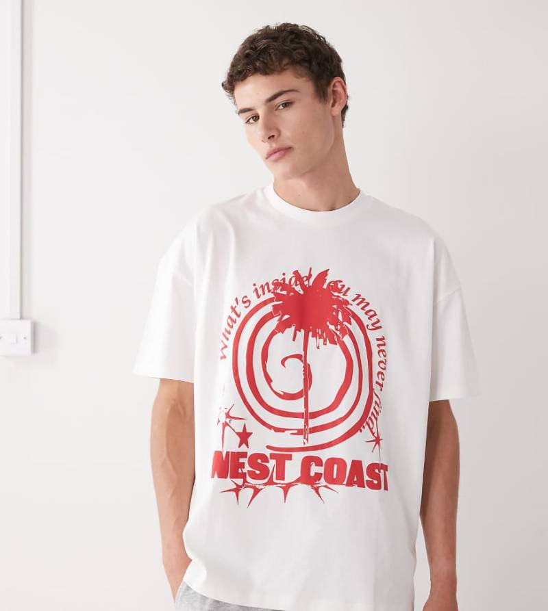 COLLUSION - T-Shirt in Weiß mit Grafikprint auf Vorder- und Rückseite von Collusion