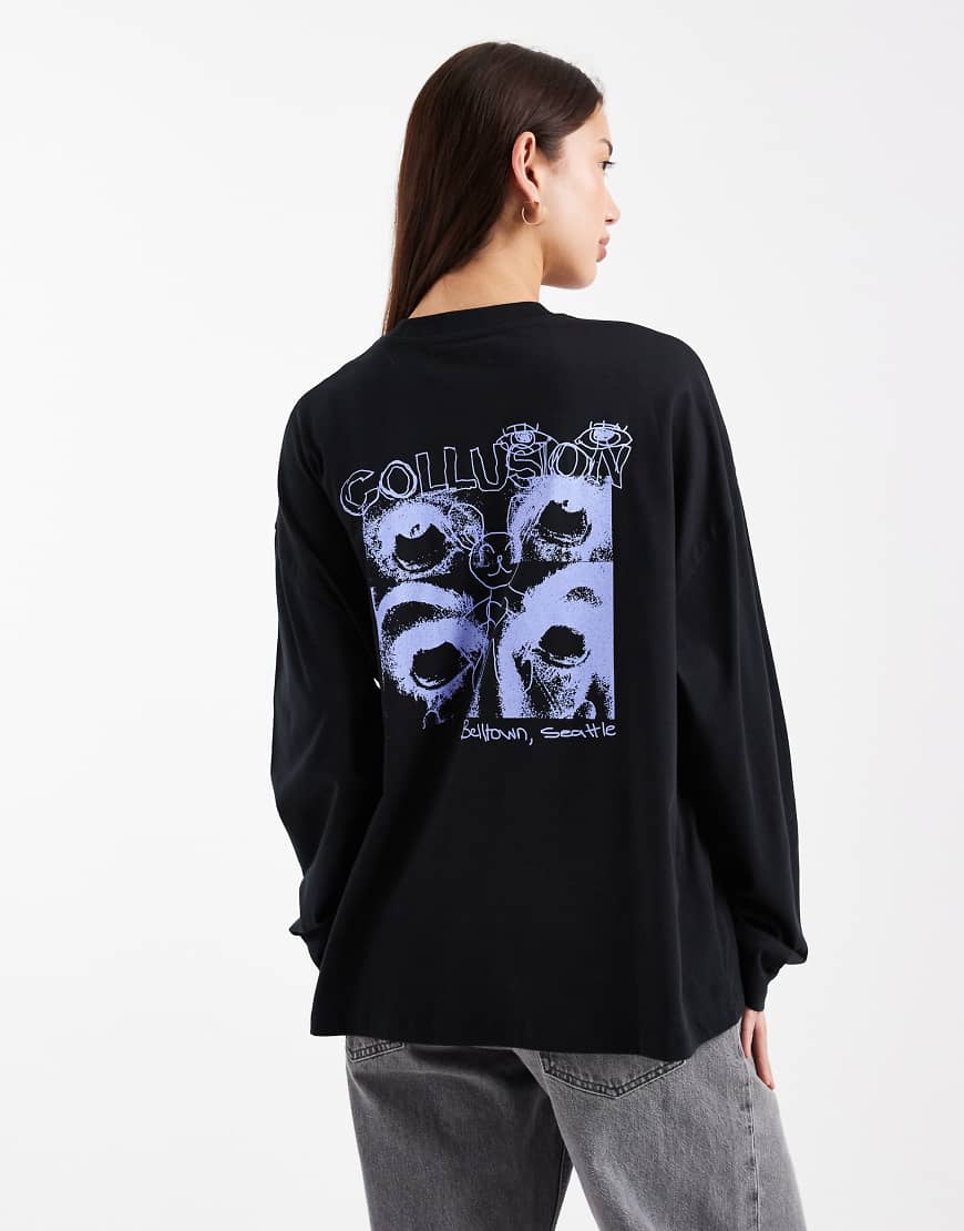 COLLUSION - T-Shirt mit Fotoprint am Rücken-Schwarz von Collusion