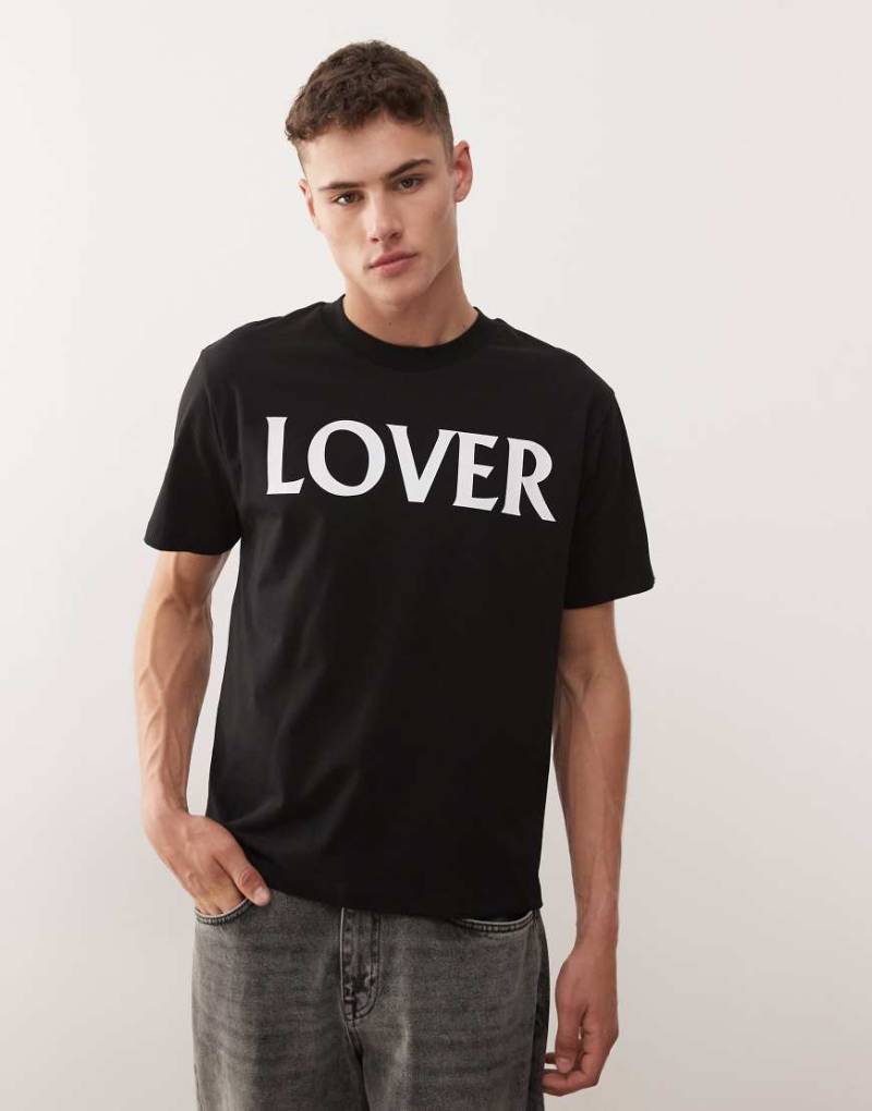 COLLUSION - T-Shirt mit Slim Fit und „Lover"-Print-Schwarz von Collusion