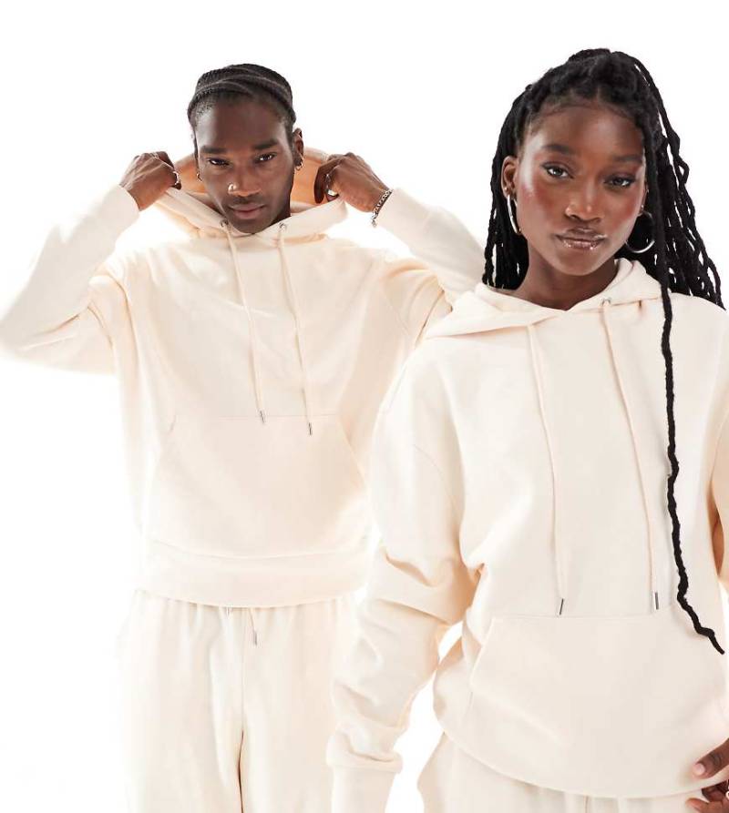 COLLUSION Unisex - Kapuzenpullover in Ecru, Kombiteil-Weiß von Collusion