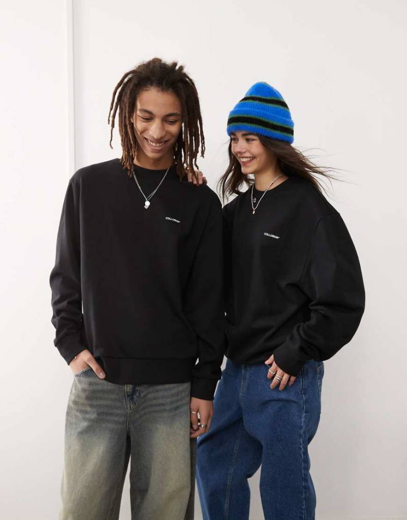 COLLUSION - Unisex - Sweatshirt in Schwarz mit Logoprint von Collusion