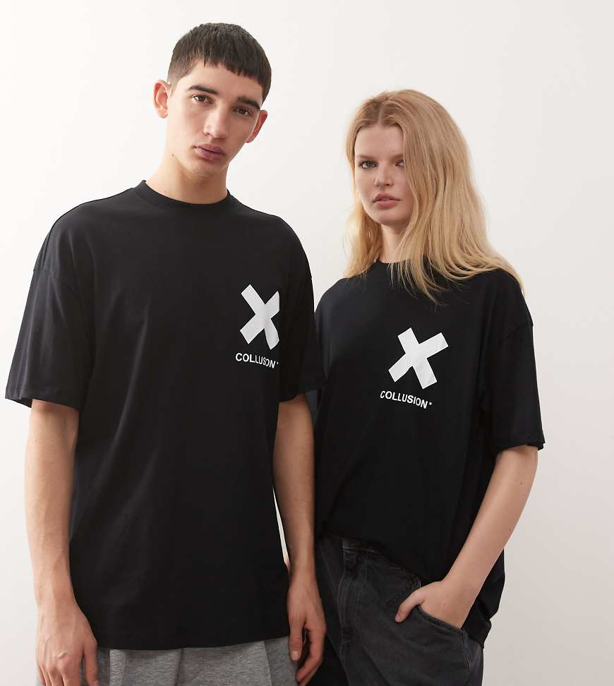 COLLUSION - Unisex - T-Shirt mit Logo in Schwarz von Collusion