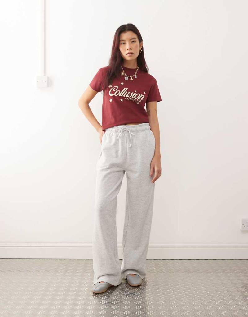 COLLUSION - Verwaschene Jogginghose in Grau mit geradem Bein von Collusion