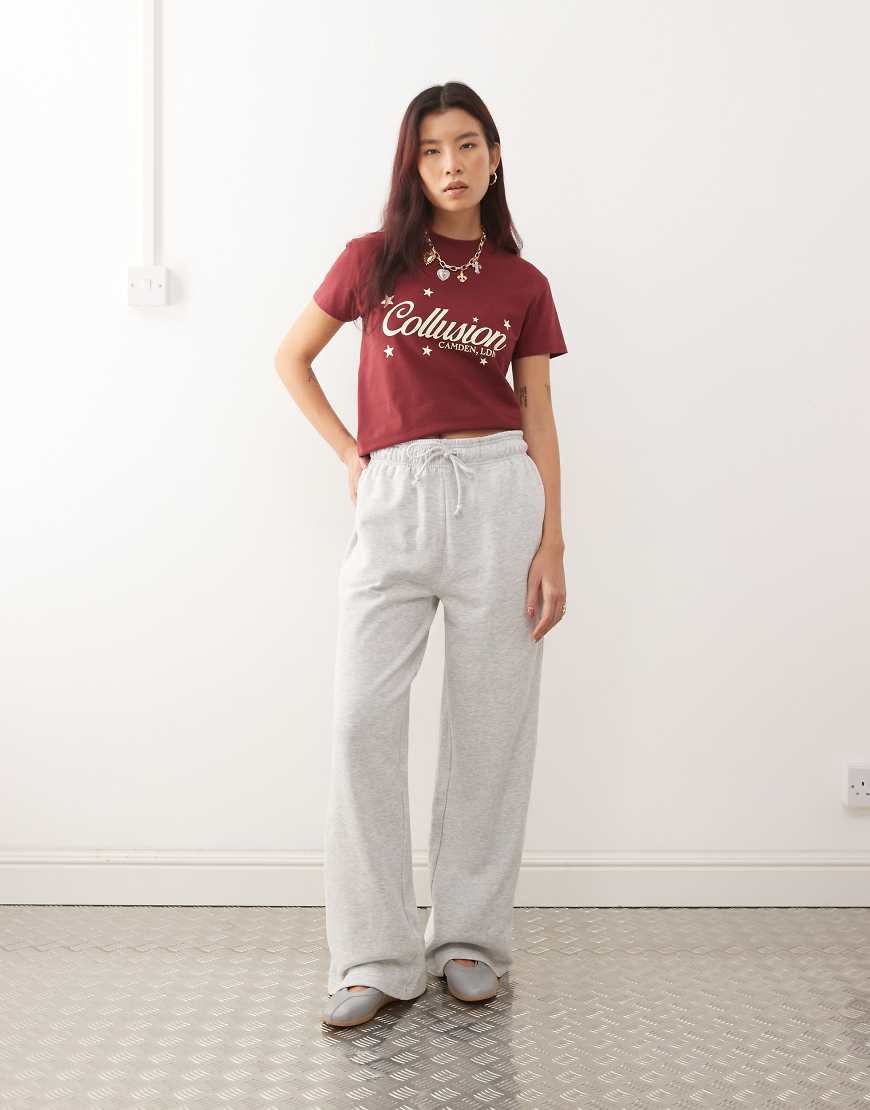 COLLUSION - Verwaschene Jogginghose in Grau mit geradem Bein von Collusion