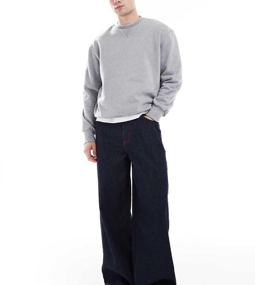 COLLUSION - X003 - Weit geschnittene Jeans in Rinse-Waschung mit mittelhohem Bund-Marineblau von Collusion