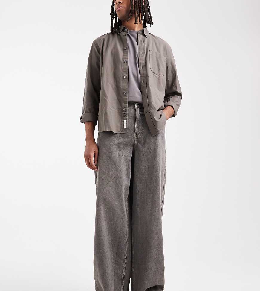 COLLUSION - Weit geschnittene Jeans in verwaschenem Grau mit mittelhohem Bund von Collusion