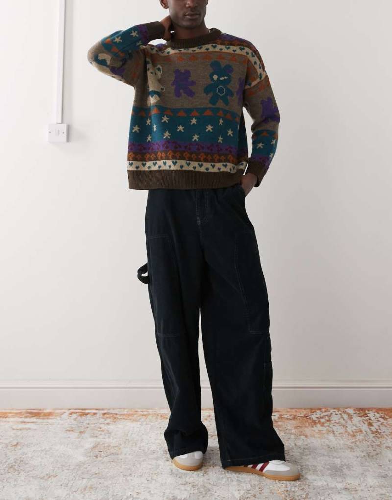 COLLUSION - Weite Carpenter-Jeans aus marineblauem Cord von Collusion