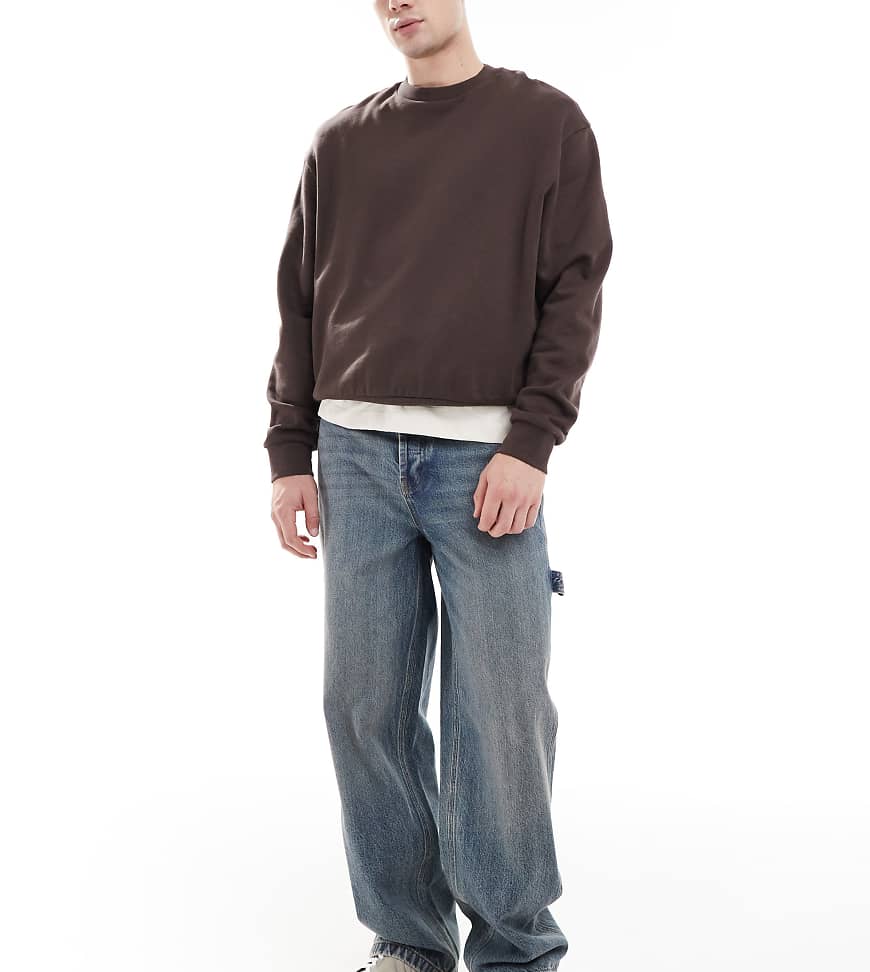 COLLUSION - x011 - Weite Carpenter-Jeans in Dirty-Blau mit mittelhohem Bund von Collusion