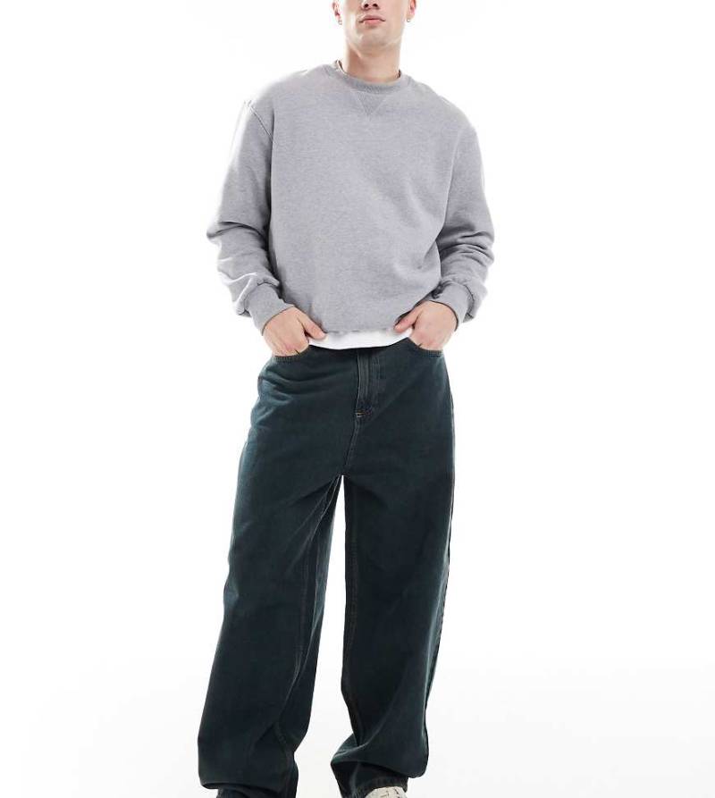 COLLUSION - X001 - Antifit-Jeans in dunkelgrüner Waschung mit mittelhohem Bund von Collusion