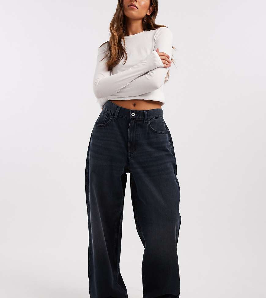 COLLUSION - X001 - Antifit-Jeans in dunklem Marineblau mit mittelhohem Bund von Collusion