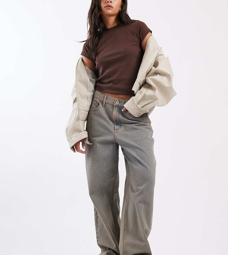 COLLUSION - X001 - Antifit-Jeans in verwaschenem Braun mit mittelhohem Bund-Brown von Collusion